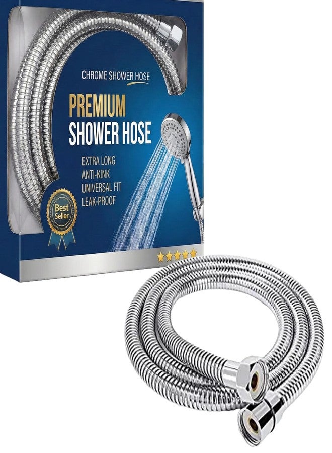 CLEANSY Stainless Steel 1 Meter Flexible Shower Hose Pipe (Chrome) | Length 1 Meter Extension - Image 1